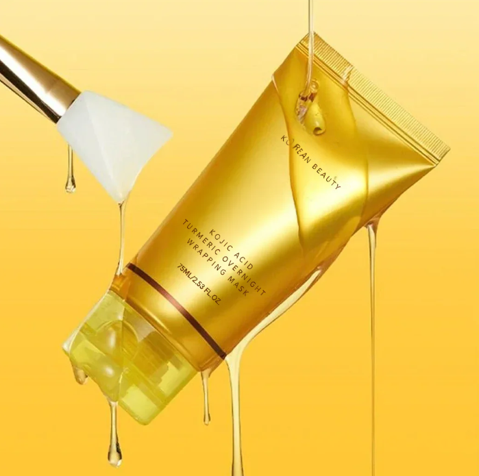 Nocna maska typu peel-off z kwasem kojowym i kurkumą